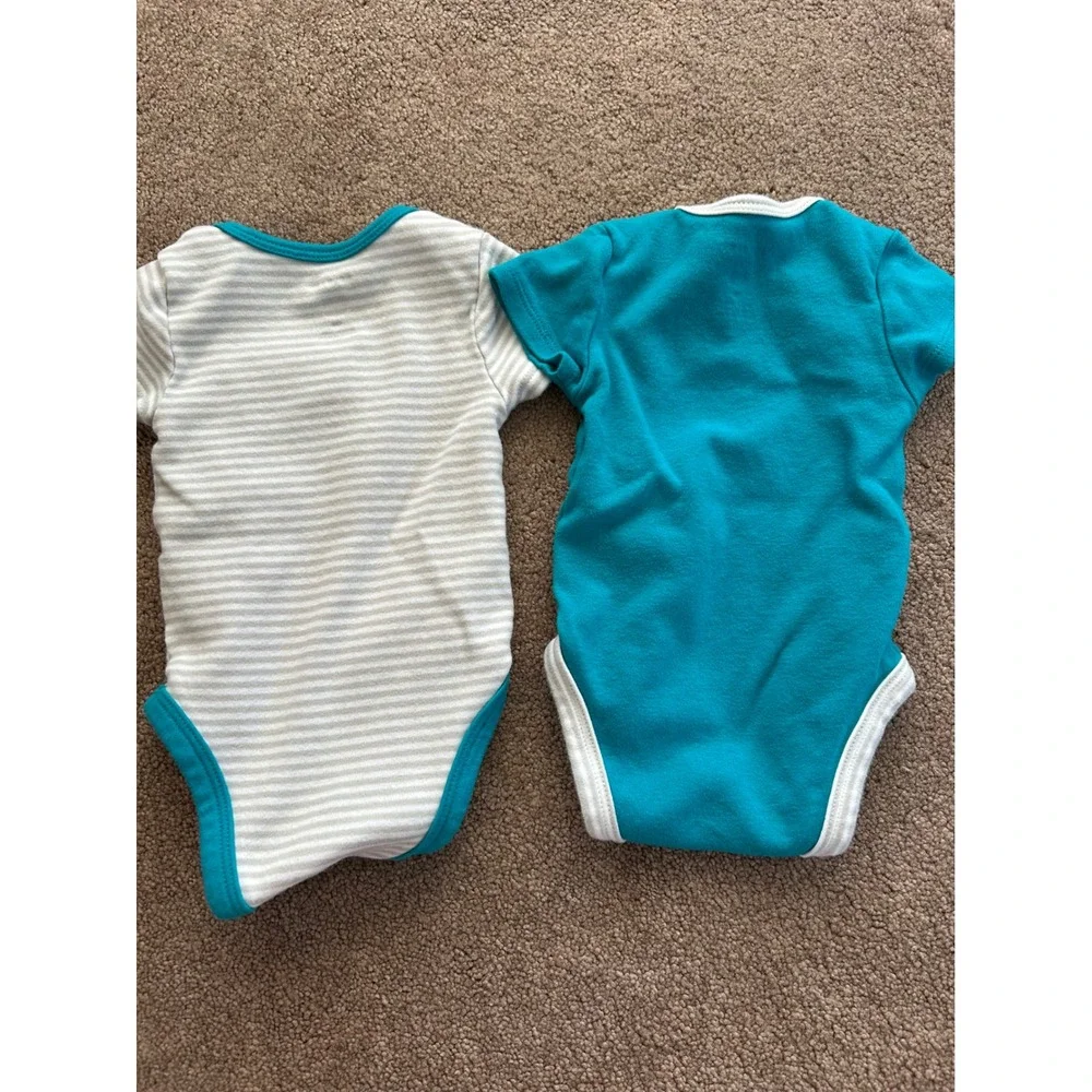 NFL Baby Miami Dolphins Bodysuit Set 2 Pack Teal White Striped Size 3M
